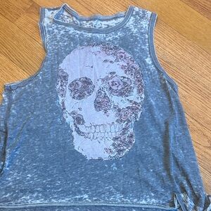Chaser Tank Top with Floral Skull